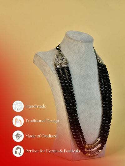 Mayii German Silver Necklace: Handcrafted Three-Strand Design