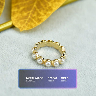 MAYII - Gold Bead Ring Stainless Steel - One Size