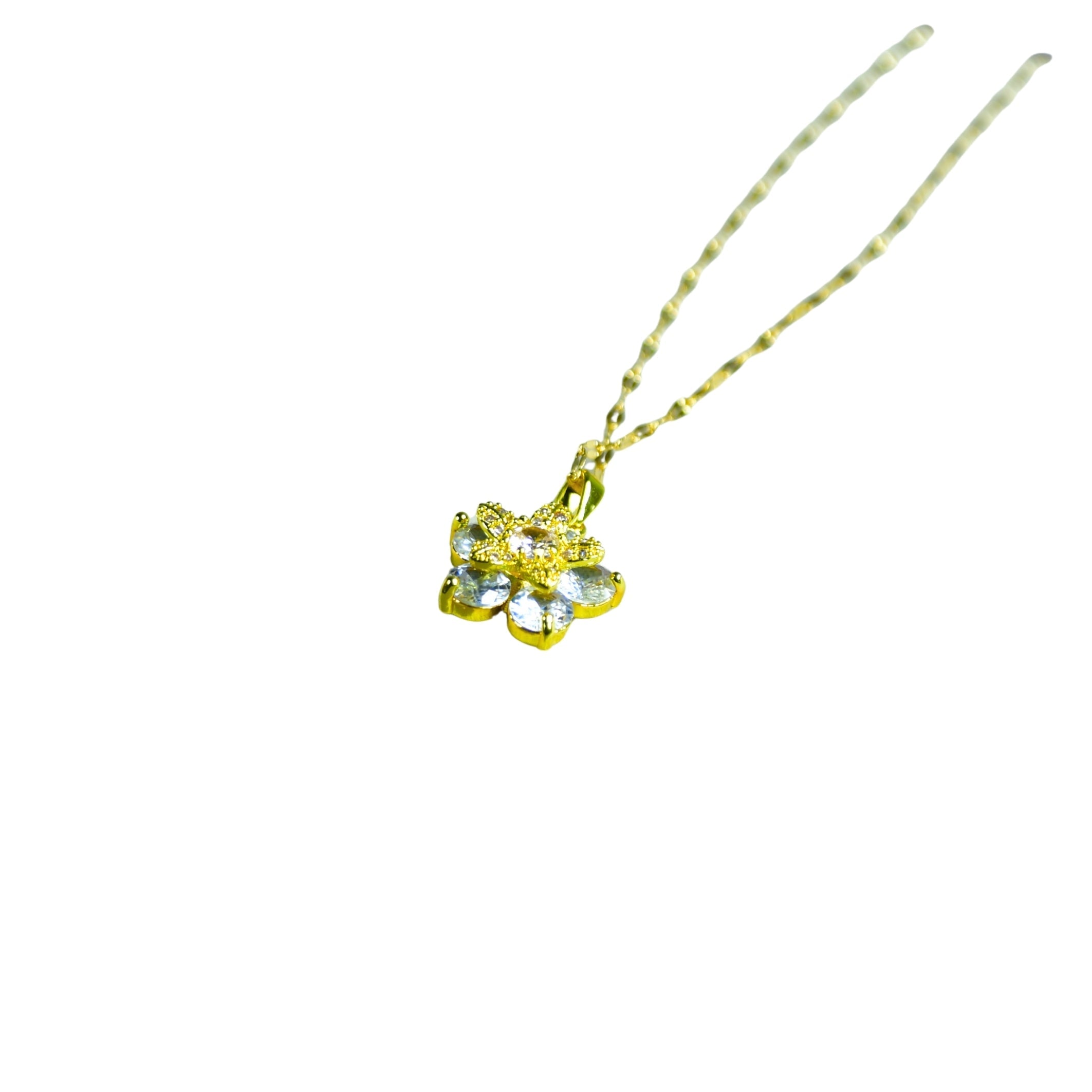 MAYII Gold Crystal Flower Necklace - Gold - Stainless Steel - One Size - Mayii - Mayii