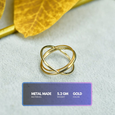MAYII - Gold Orbit Line Ring Stainless Steel - One Size