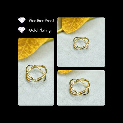 MAYII - Gold Orbit Line Ring Stainless Steel - One Size image 3