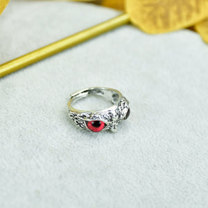 MAYII - Gold Red Eyed Owl Ring Stainless Steel - One Size - Mayii - Mayii