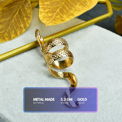 MAYII - Gold  Stainless Steel Snake Shaped Ring - One Size image 3