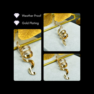 MAYII - Gold  Stainless Steel Snake Shaped Ring - One Size image 4
