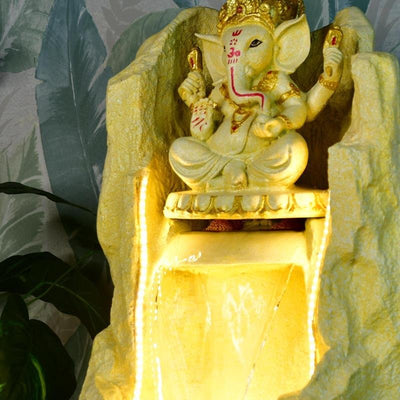 Mayii Golden Ganesha Water Fountain – Elegant Ganesha Sitting Waterfall for Luxurious Home Decor & Gifts image 3