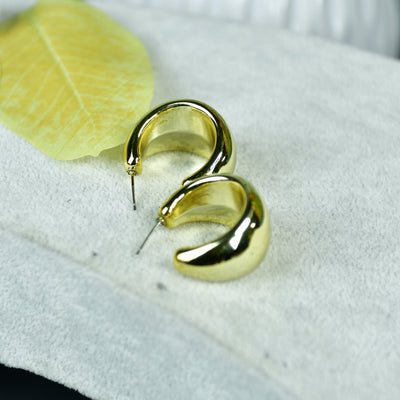Mayii Golden Teardrop Crescent Flat Round CCB Earrings – One Size