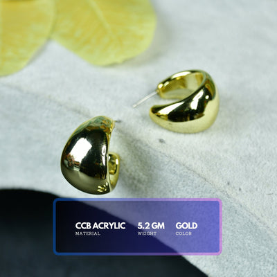 Mayii Golden Teardrop Crescent Flat Round CCB Earrings – One Size