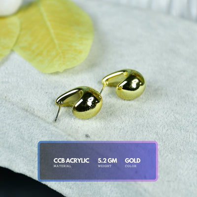 Mayii Golden Teardrop Crescent Round CCB Earrings – One Size