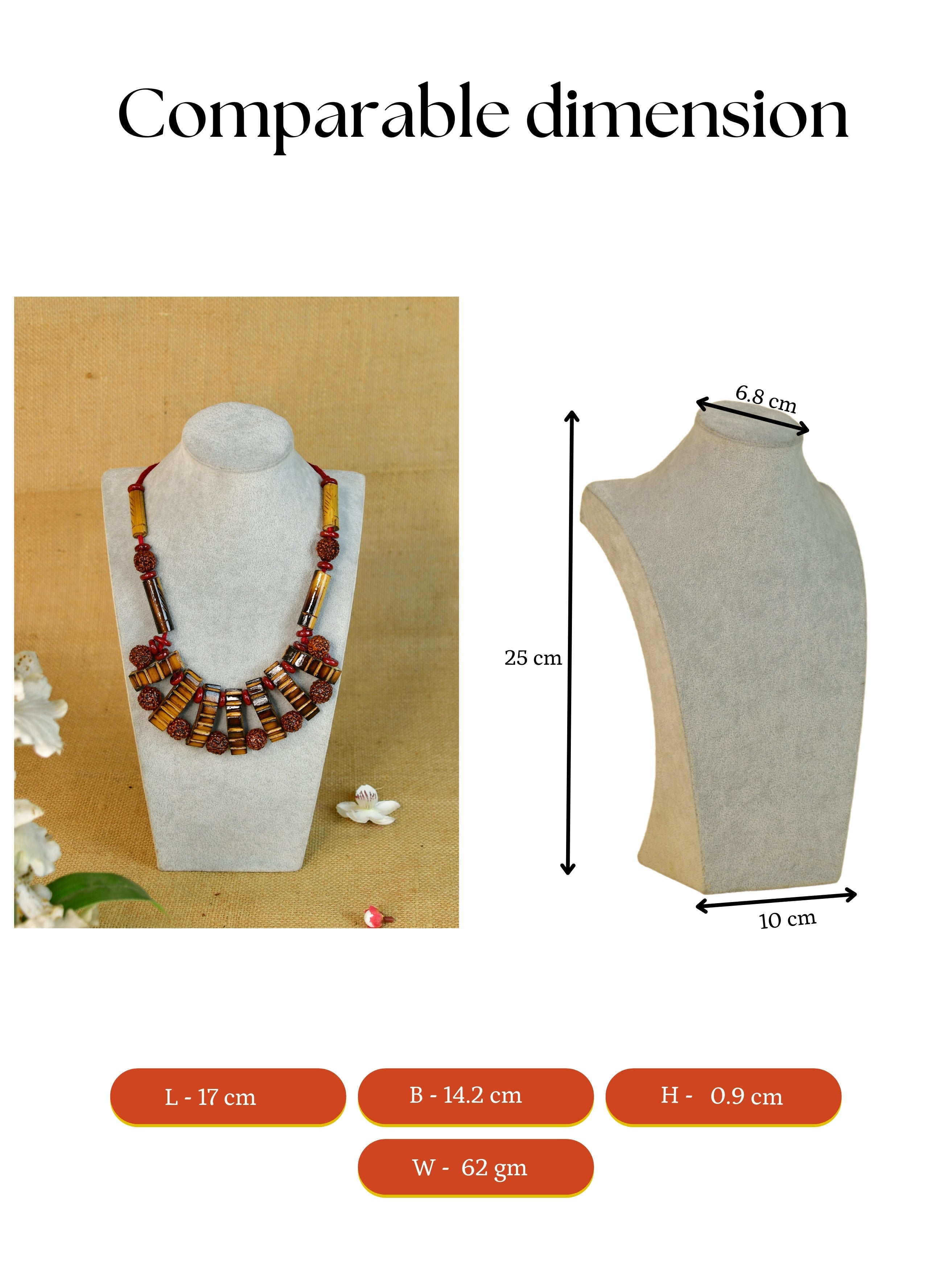 Mayii Handcrafted Bamboo & Rudraksha Necklace - Mayii - Mayii