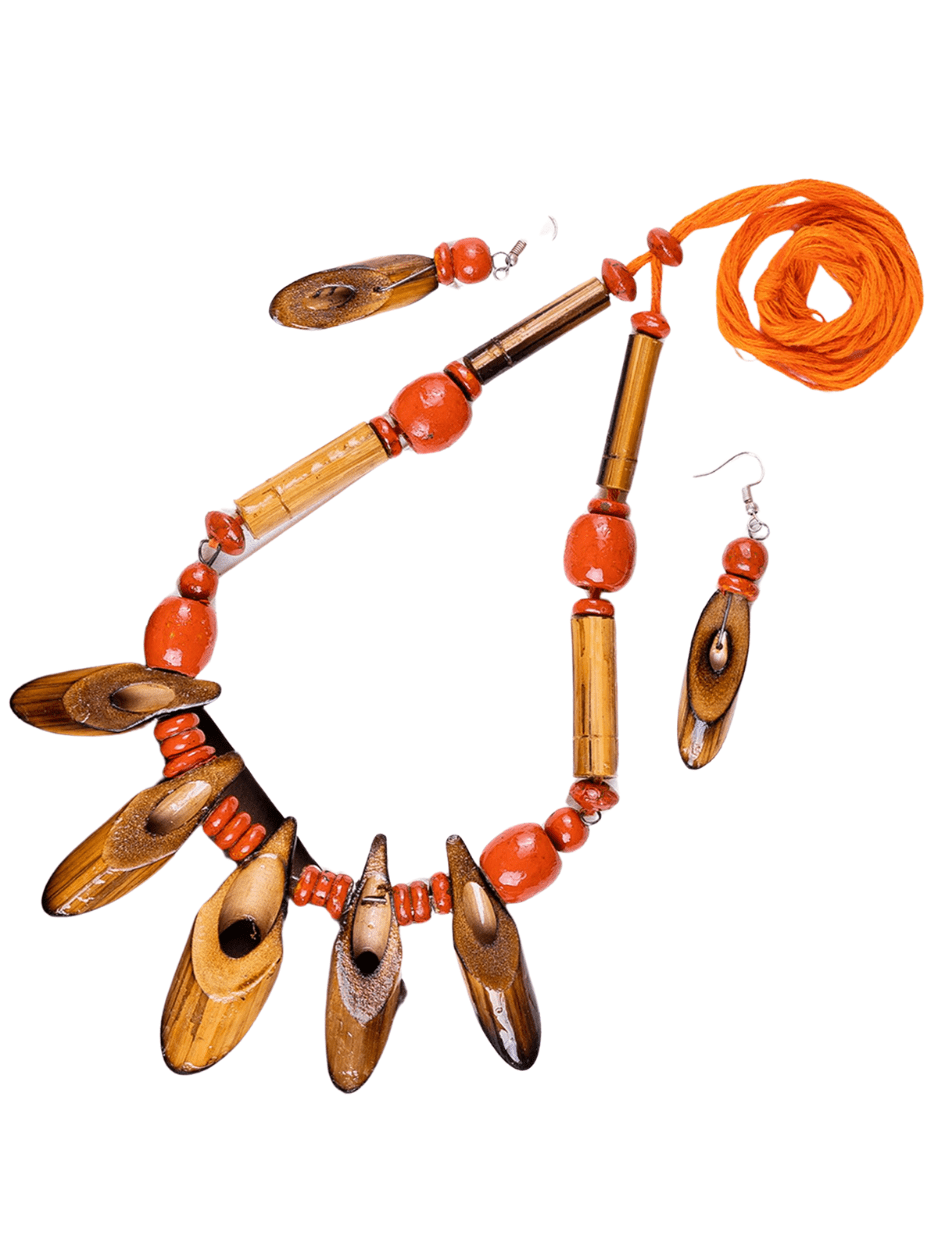Mayii Handcrafted Bamboo Slice Necklace: Eco - Friendly Accessory - Mayii - Mayii