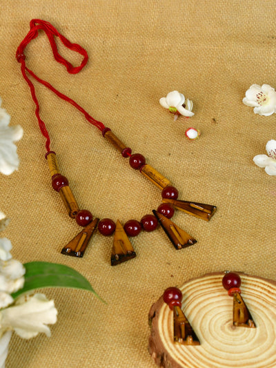 Mayii Handcrafted Bamboo Triangle Necklace: Eco-Friendly Design