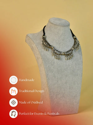 Mayii Handcrafted German Silver Choker with Water Drop Earrings - Mayii - Mayii