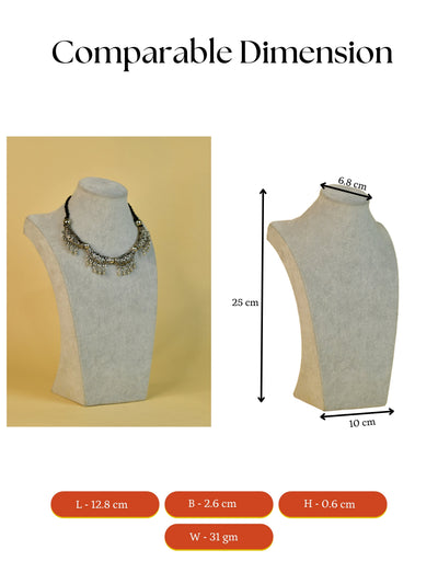 Mayii Handcrafted German Silver Choker with Water Drop Earrings
