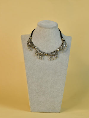 Mayii Handcrafted German Silver Choker with Water Drop Earrings - Mayii - Mayii