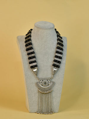 Mayii Handcrafted German Silver Necklace: Chain Drops & Beads - Mayii - Mayii
