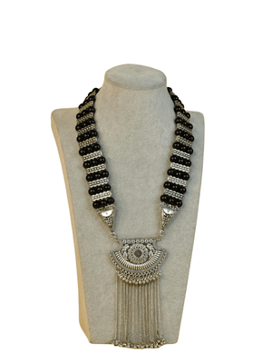 Mayii Handcrafted German Silver Necklace: Chain Drops & Beads - Mayii - Mayii
