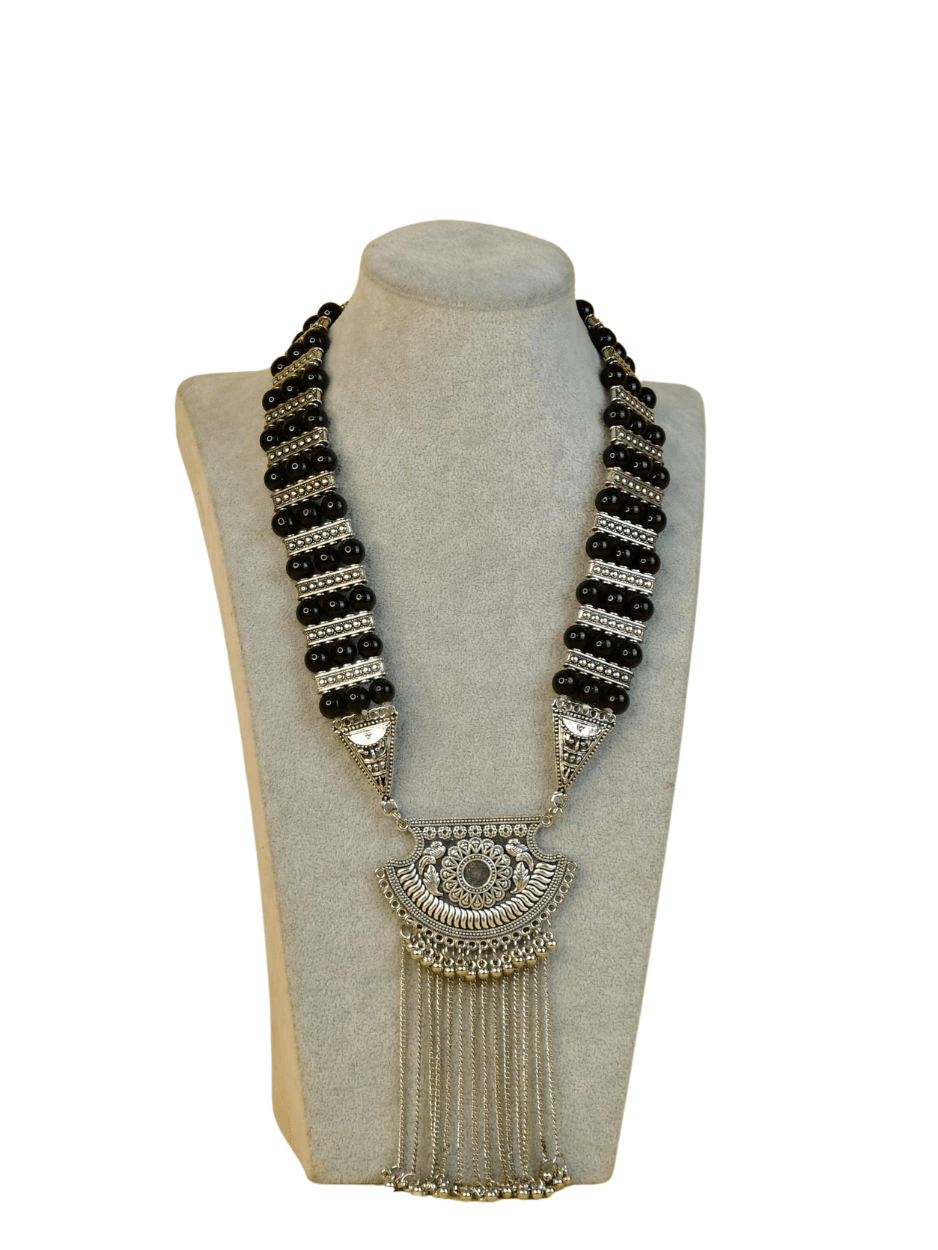 Mayii Handcrafted German Silver Necklace: Chain Drops & Beads - Mayii - Mayii