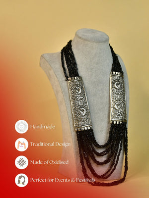 Mayii Handcrafted German Silver Necklace: Peacock Art & Beads - Mayii - Mayii