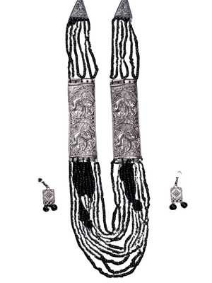 Mayii Handcrafted German Silver Necklace: Peacock Art & Beads - Mayii - Mayii