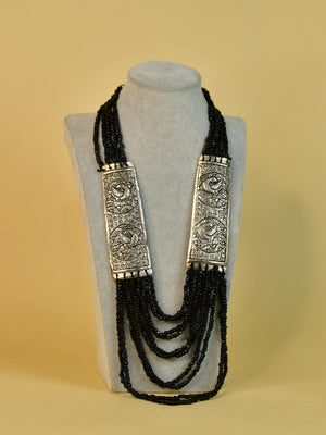 Mayii Handcrafted German Silver Necklace: Peacock Art & Beads - Mayii - Mayii