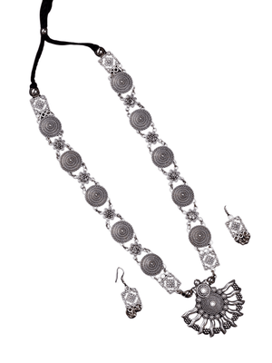 Mayii Handcrafted German Silver Necklace: Sun with Ten Rays - Mayii - Mayii