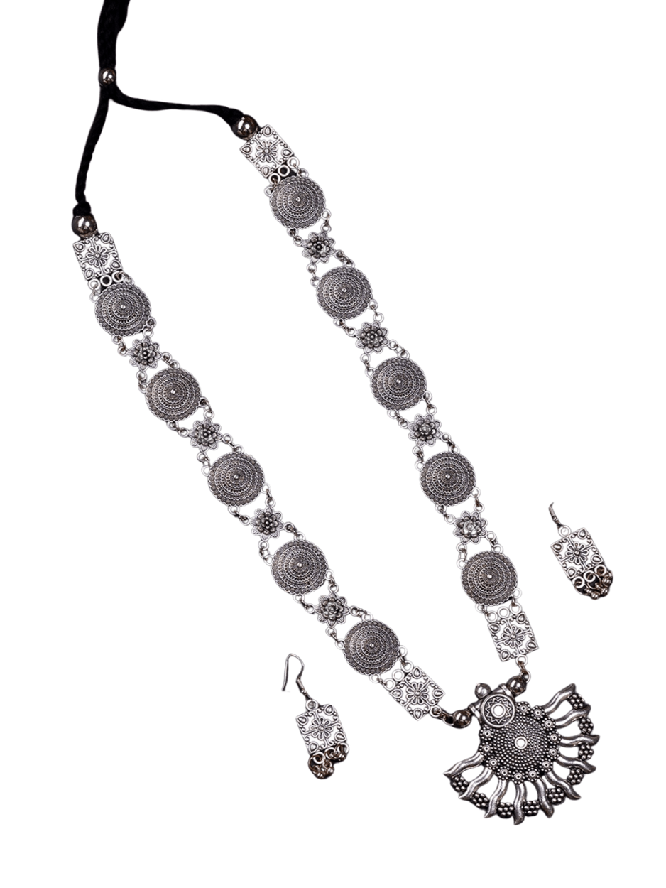 Mayii Handcrafted German Silver Necklace: Sun with Ten Rays - Mayii - Mayii