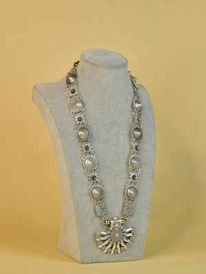 Mayii Handcrafted German Silver Necklace: Sun with Ten Rays - Mayii - Mayii