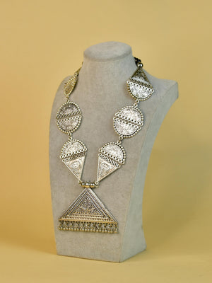 Mayii Handcrafted German Silver Necklace: Triangle & Tree Design - Mayii - Mayii