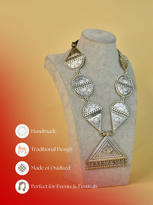 Mayii Handcrafted German Silver Necklace: Triangle & Tree Design - Mayii - Mayii