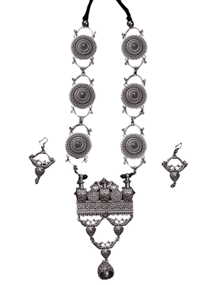 Mayii Handcrafted German Silver Square Pendant: Peacock Design - Mayii - Mayii