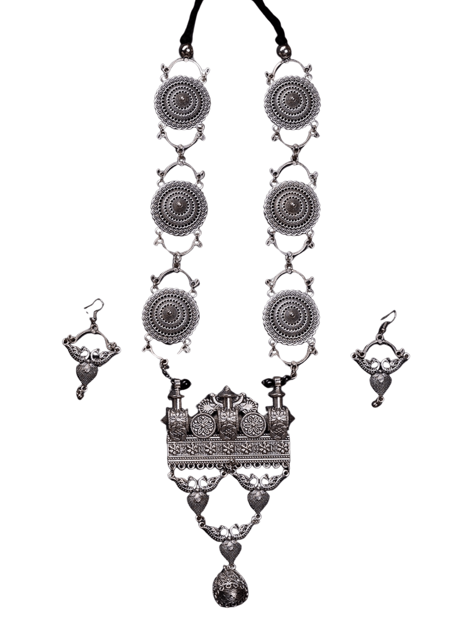 Mayii Handcrafted German Silver Square Pendant: Peacock Design - Mayii - Mayii