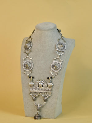 Mayii Handcrafted German Silver Square Pendant: Peacock Design - Mayii - Mayii