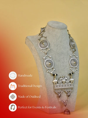 Mayii Handcrafted German Silver Square Pendant: Peacock Design - Mayii - Mayii