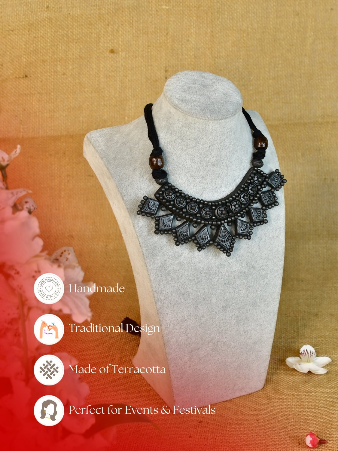 Mayii Handcrafted Terracotta Choker: Kite Pattern Design - Mayii - Mayii