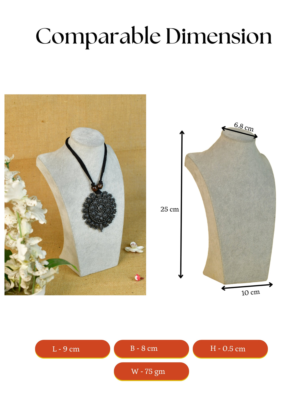 Mayii Handcrafted Terracotta Necklace: Large Flower Pendant - Mayii - Mayii