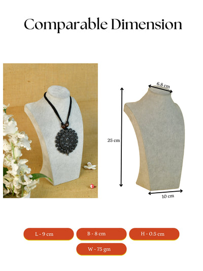 Mayii Handcrafted Terracotta Necklace: Large Flower Pendant