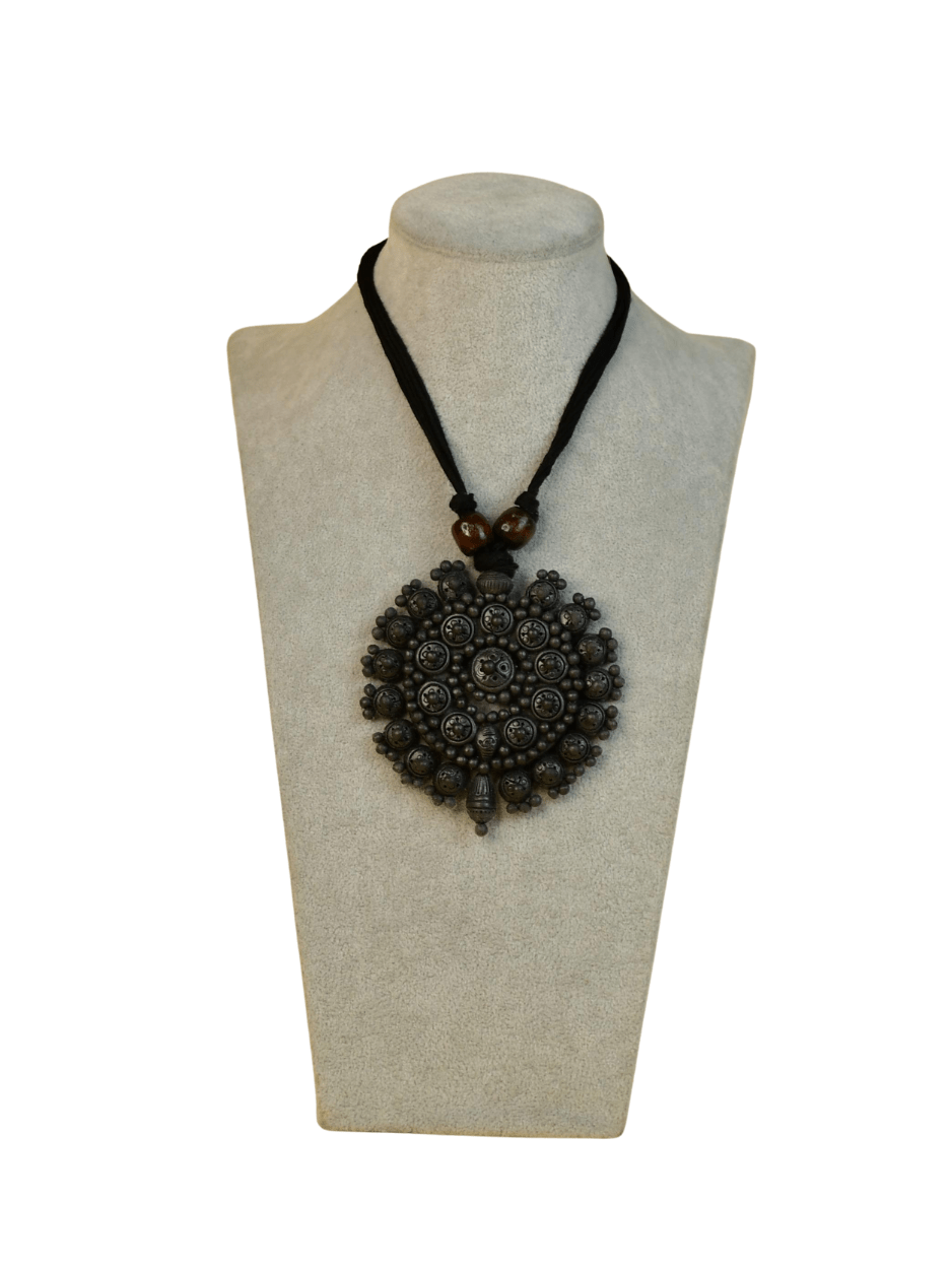 Mayii Handcrafted Terracotta Necklace: Large Flower Pendant - Mayii - Mayii