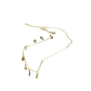 MAYII Leaf Chained Anklet - Gold - Stainless Steel - One Size - Mayii - Mayii