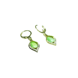 MAYII Lime Crystal Gold and Lime color Stainless Steel Earrings - One Size - Mayii - Mayii
