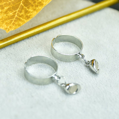 MAYII - Metal Half Heart Magnetic Ring Stainless Steel - One Size