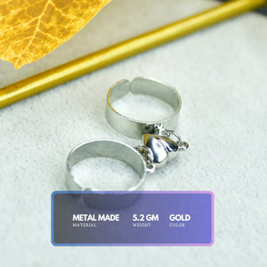 MAYII - Metal Half Heart Magnetic Ring Stainless Steel - One Size - Mayii - Mayii