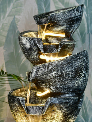 Mayii Multi-Bowl Stone Water Fountain – Cascading Waterfall Feature for Elegant Home Decor & Gifts image 3