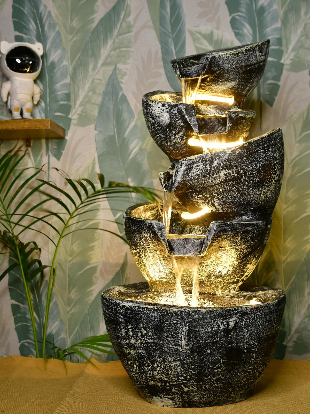 Mayii Multi - Bowl Stone Water Fountain – Cascading Waterfall Feature for Elegant Home Decor & Gifts - MAYII - Mayii
