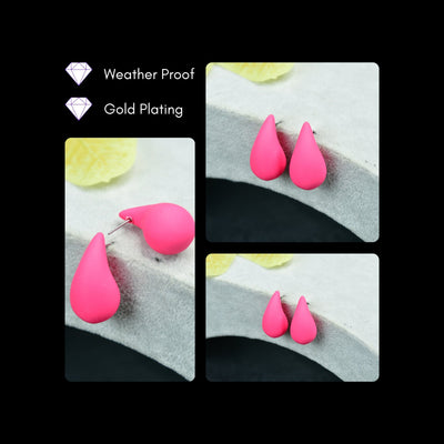 MAYII  Pink CCB Tera Drop Earrings -One Size