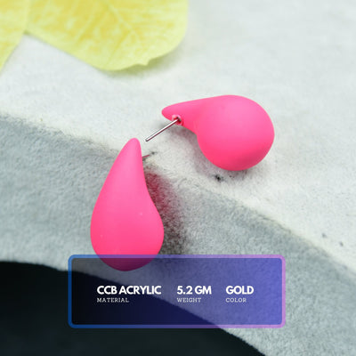 MAYII  Pink CCB Tera Drop Earrings -One Size