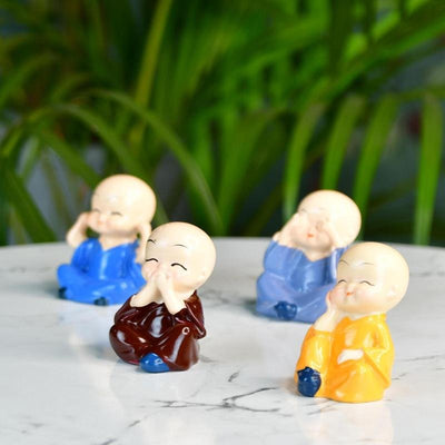 Mayii Resin Mini Monk Set of 4