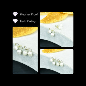 MAYII Ribbon Flower Gold Stainless Steel Earrings - One Size - Mayii - Mayii