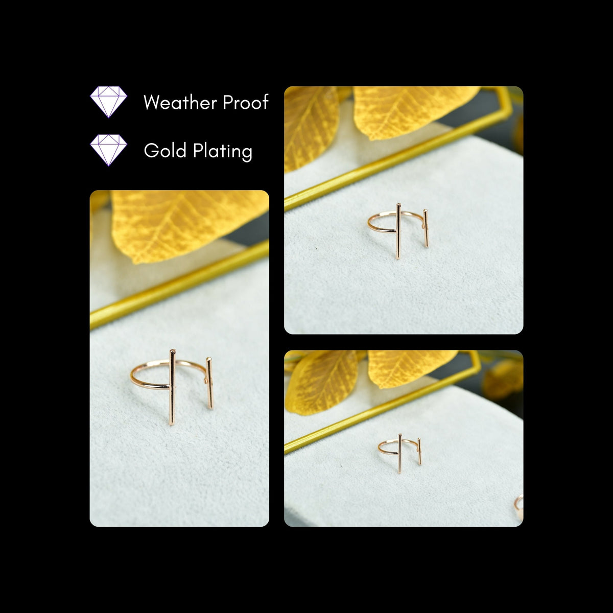MAYII - Rose Gold Double Line Ring Stainless Steel - One Size - Mayii - Mayii