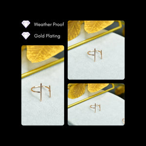 MAYII - Rose Gold Double Line Ring Stainless Steel - One Size - Mayii - Mayii