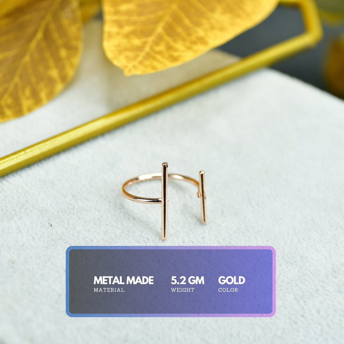 MAYII - Rose Gold Double Line Ring Stainless Steel - One Size - Mayii - Mayii